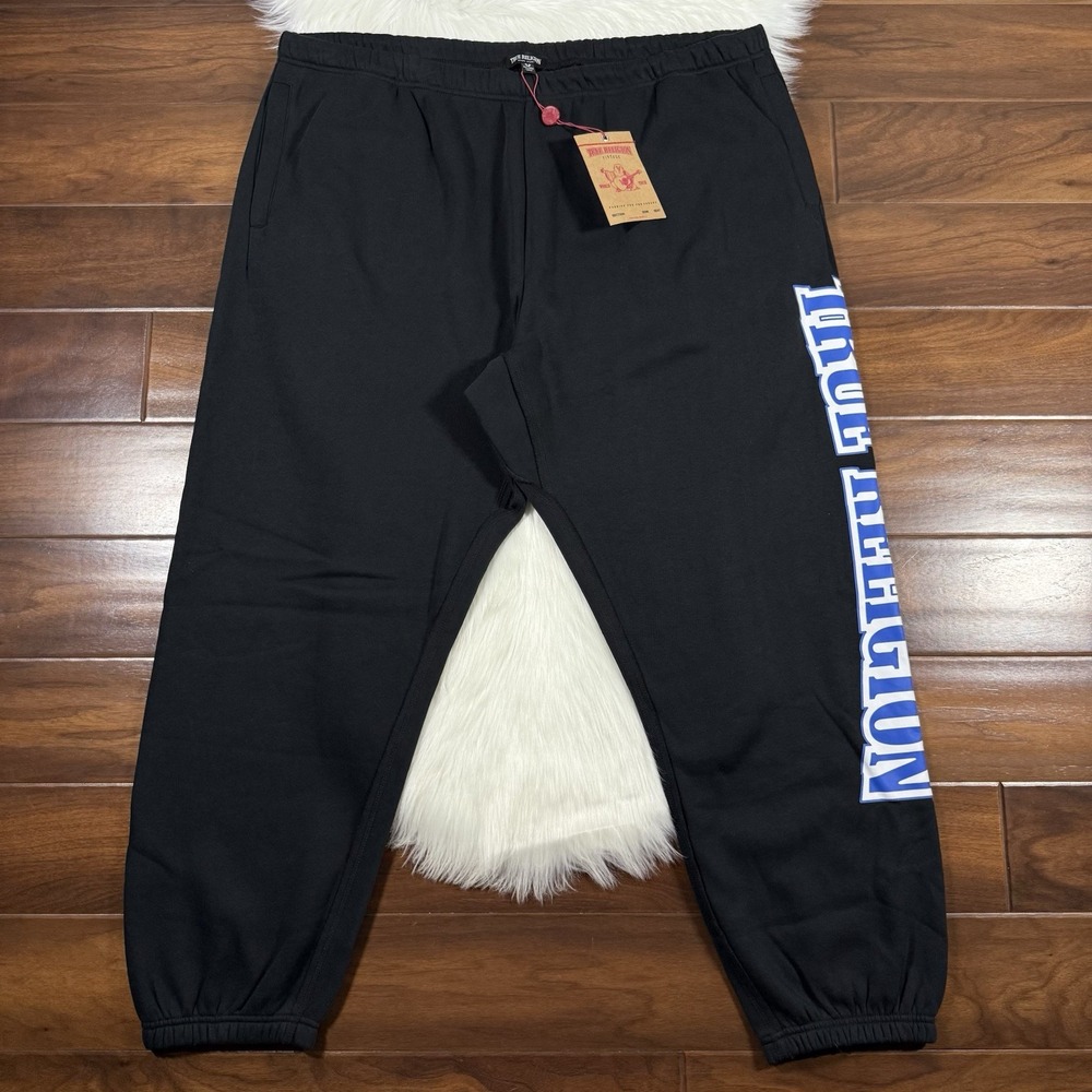 True Religion Men's Size XXXL Black Exaggerated Icon Jogger Pants‎